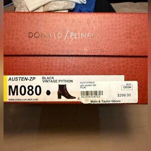 Donald J. Pliner Black Vintage Python Ankle Boots